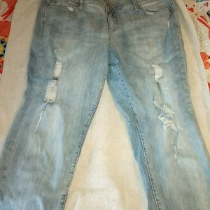 Torrid Denim Wash Boyfriend Cut Capri